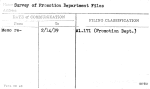 Survey of Promotion Department Files