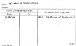Syllabus of Instructions