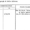 Telegraph & Cable Address