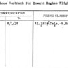 Telephone Contract for Howard Hughes Flight