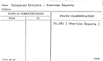 Telephone Division - Overtime Reports