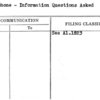 Telephone - Information Questions Asked