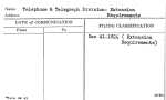 Telephone & Telegraph Division- Extension Requirements