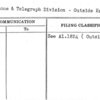 Telephone & Telegraph Division - Outside Extensions