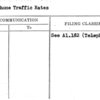 Telephone Traffic Rates