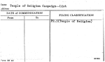 Temple of Religion Campaign--List