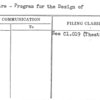 Theatre - Program for the Design of