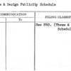 Theme & Design Publicity Schedule
