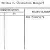Thomas, William C. (Production Manager)