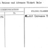 Ticket Prices and Advance Ticket Sale
