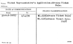 Ticket Representative's Application-Advance Ticket Sale.