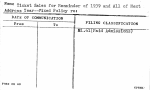 Ticket Sales for Remainder of 1939 and All of Next Year--Fixed Policy re: