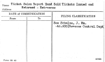 Ticket Sales Report Hand Sold Tickets Issued and Returned - Entrances