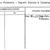 Tobacco Products - Import Duties & Internal Revenue