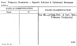 Tobacco Products - Import Duties & Internal Revenue