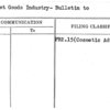 Toilet Goods Industry - Bulletin to