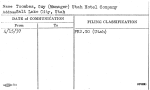 Toombes, Guy (Manager) Utah Hotel Company