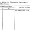 Tower, Walter S. (Executive Secretary)