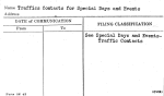 Traffics Contacts for Special Days and Events