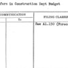 Transfers in Construction Dept Budget