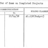 Transfer of Sums on Completed Projects