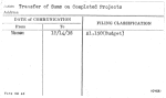 Transfer of Sums on Completed Projects