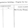 Transportation Building - Program for the Design of