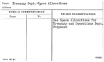 Treasury Dept. -Space Allocations