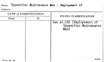 Typewriter Maintenance Man - Employment of