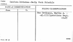 Uniform Division--Daily Work Schedule