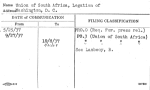 Union of South Africa, Legation of