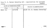 U.S. Social Security Act - Application for Account Number