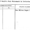 Use of World's Fair Watermark in Letterhead Paper