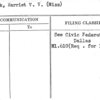 VanWyck, Harriet V.V. (Miss)