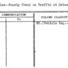 Vehicles--Hourly Check on Traffic at Gates