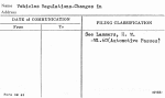 Vehicles Regulations-Changes in