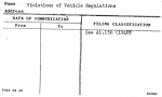 Violations of Vehicle Regulations