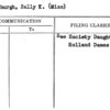 Vredenburgh, Sally K. (Miss)