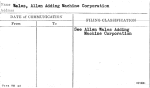 Wales, Allen Adding Machine Corporation