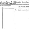 Wallenberg, Peter J. (Editorial Assistant)