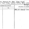 Walters, Francis M. (Mrs. Roma Crow)