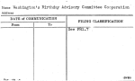 Washington's Birthday Advisory Committee Cooperation