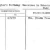 Washington's Birthday Exercises in Schools-World's Fair Tie-In