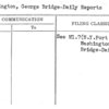Washington, George Bridge-Daily Reports