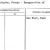 Washington, George - Inauguration of