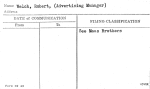 Welch, Robert, (Advertising Manager)