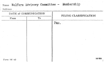 Welfare Advisory Committee - Membership