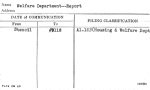 Welfare Department--Report
