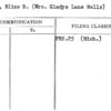 Wells, Bliss B. (Mrs. Gladys Lane Wells)
