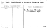 Wendt, Gerald Report on Science & Education Dept.